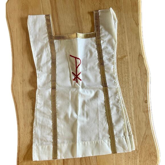 Vintage Madonna Baby Boy Christening set. Onsie, vest, cap, tights, smock in box - Picture 7 of 8